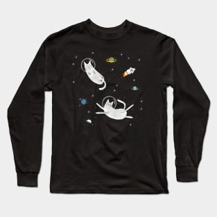 Cats in space. Cute typographi print with cats astronaut. Long Sleeve T-Shirt